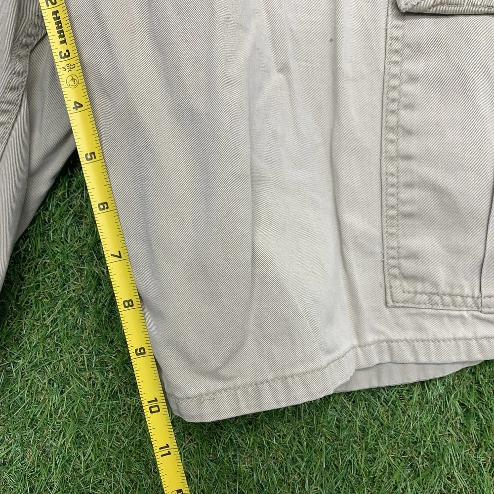 Vintage Levis Silvertab Cargo Shorts Mens 34 x10 Tan Khaki Loose Baggy Hong Kong